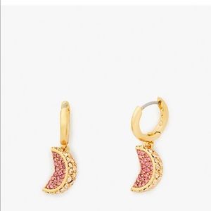 Kate Spade fruit salad pavé grapefruit huggies earrings